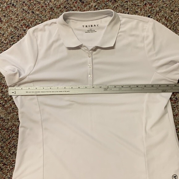 Tribal NWOT White Tennis/Golf Short Sleeve Performance Polo Shirt Size XL - Picture 9 of 10